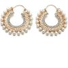 imageVintage Pearl Filigree Hoop Earrings for Women Imitation Cubic Zirconia Gold Dangle Statement Drop Huggie Big Hoops Hypoallergenic Bohemian Jewelry Dainty Party Wedding