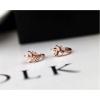 imageCZ Leaf Cartilage Huggie Small Hoop Earrings for Women Girls 925 Sterling Silver Cubic Zirconia Cluster Leaves Round Studs Tragus Pierced Ear Endless Hoops 8mmRoseGoldTone