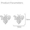 imageCrystal Bee Stud Earrings for Women Girls S925 Sterling Silver Cubic Zirconia Delicate Cute Animal Honeybee Small Studs Hypoallergenic Gift JewelrySilver