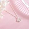 imageCute Pig Pendant Necklace 925 Sterling Silver Love Heart Necklaces for Women Nickle Free Animal Pet Adjustable Link Chain Dainty Jewelry for Daughter Niece
