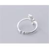 imageDinosaur S925 Sterling Silver Ring for Women Girls Men Polished Dragon Animal Expandable Open Finger Rings Adjustable Fashion Unisex Jewelry Christmas Birthday Dainty BFF Gifts