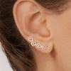 imagePaw Ear Cuff Wrap Crawler Climber Earrings for Women Teen Girls Sterling Silver Studs Clip On Cute Dog Cat Pin Hypoallergenic JewelryRoseGoldToned