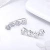 imagePaw Ear Cuff Wrap Crawler Climber Earrings for Women Teen Girls Sterling Silver Studs Clip On Cute Dog Cat Pin Hypoallergenic JewelrySilvery