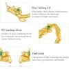 imageVintage Bee Necklace for Women Girls S925 Sterling Silver 18K Gold Plated Green Crystal Flower Blosom Tree Branch Adjustable Chain 18quot May Birthstone Necklace Choker Dainty Retro Jewelry Gift