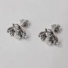 imageVintage Sterling Silver Bee Earrings for Women Hypoallergenic Small Cute Textured Animal Honeybee Studs Cartilage Tragus Post Oxidized Retro Jewelry Gifts