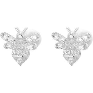 imageCrystal Bee Stud Earrings for Women Girls S925 Sterling Silver Cubic Zirconia Delicate Cute Animal Honeybee Small Studs Hypoallergenic Gift JewelrySilver