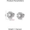 image20g Cute CZ Flower Sterling Silver Earrings for Women Girls Crystal Snowflake Daisy Sunflower Stud Tiny Small Ball Cartilage Screw Back Post Hypoallergenic Pierced Ear Jewelry Dainty Gifts