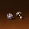 image20g Cute CZ Flower Sterling Silver Earrings for Women Girls Crystal Snowflake Daisy Sunflower Stud Tiny Small Ball Cartilage Screw Back Post Hypoallergenic Pierced Ear Jewelry Dainty Gifts