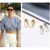 imageCZ Safety Pin Cartilage Sterling Silver Hoop Earrings for Women Girls Dainty Cubic Zirconia Dangle Drop Hypoallergenic Stud Post Crystal Huggie Fashion Hoops Jewelry 20mm Gold Tone