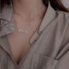 imageCrystal Paperclip Love Pendant Necklace for Women Dainty CZ Letter Clip Charms Adjustable Choker Chain Fashion Anniversary Wedding Holiday Jewelry Gift