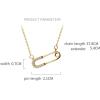 imageCrystal Paperclip Safety Pin Pendant Choker Necklace for Women 925 Sterling Silver Gold Tone Dainty CZ Diamond Clip Drop Adjustable Chain Personalized Jewelry Fashion Box BFF