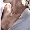 imageCrystal Star Drop Y Necklace for Women 925 Sterling Silver SilverToned Charms CZ Diamond Snowflake Starlet Bar Pendant Lariat Chain Delicate Huggie Adjustable Shiny Jewelry Gift Box