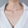 imageCrystal Star Drop Y Necklace for Women 925 Sterling Silver SilverToned Charms CZ Diamond Snowflake Starlet Bar Pendant Lariat Chain Delicate Huggie Adjustable Shiny Jewelry Gift Box