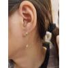 imageDouble Lightning Bolt Tassel Drop Dangle Mini Crystal Stud Earrings for Women Girls 925 Sterling Silver Tiny Piercing Ear Studs Cartilage Tragus Chain Nickel Free Fashion Punk Jewelry