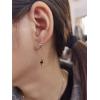 imageDouble Lightning Bolt Tassel Drop Dangle Mini Crystal Stud Earrings for Women Girls 925 Sterling Silver Tiny Piercing Ear Studs Cartilage Tragus Chain Nickel Free Fashion Punk Jewelry