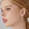 imageDouble Love Heart Cubic Zirconia Small Hoop Earrings for Women 925 Sterling Silver Cartilage Tiny Cute Huggie Hoops Hypoallergenic Nickel Free Jewelry Dainty Gifts Golden