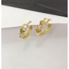 imageDouble Love Heart Cubic Zirconia Small Hoop Earrings for Women 925 Sterling Silver Cartilage Tiny Cute Huggie Hoops Hypoallergenic Nickel Free Jewelry Dainty Gifts Golden