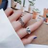 imageDtja Broken Heart 925 Sterling Silver Ring for Women Girls Crying Face Statement Expandable Open Finger Ring Adjustable Valentines Birthday Anniversary Jewelry Gifts for Girl Friend