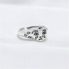 imageDtja Broken Heart 925 Sterling Silver Ring for Women Girls Crying Face Statement Expandable Open Finger Ring Adjustable Valentines Birthday Anniversary Jewelry Gifts for Girl Friend