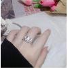 imageDtja Broken Heart 925 Sterling Silver Ring for Women Girls Crying Face Statement Expandable Open Finger Ring Adjustable Valentines Birthday Anniversary Jewelry Gifts for Girl Friend