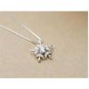 imageDtja Crystal Snowflake Necklace for Women S925 Sterling Silver SilverToned Charm Cubic Zirconia Cute Winter Flower Pendant Choker Adjustable Box Chain 18 Inch Delicate Wedding Christmas