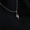 imageDtja Tiny Lightning Bolt Crystal Necklace for Women S925 Sterling Silver Minimalist Personalized Little Small Pendant Choker Necklaces Link Chain 18 inches Delicate Fashion Gifts