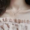 imageDtja Tiny Lightning Bolt Crystal Necklace for Women S925 Sterling Silver Minimalist Personalized Little Small Pendant Choker Necklaces Link Chain 18 inches Delicate Fashion Gifts