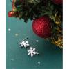 imageHuggie CZ Snowflake Cuff Wrap Cartilage Earrings for Women S925 Sterling Silver Charm Austrian Crystal Clear Diamond Hoop Clip on Non Piercing Winter Jewelry Fashion Wedding Christmas