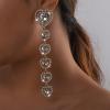 imageLong Crystal Heart Statement Drop Dangle Earrings for Women Exaggerated Big Cubic Zirconia Halo Love Fringe Dangling Stud Fashion Birthday Christmas Party Jewelry