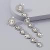 imageLong Crystal Heart Statement Drop Dangle Earrings for Women Exaggerated Big Cubic Zirconia Halo Love Fringe Dangling Stud Fashion Birthday Christmas Party Jewelry