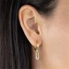 imageMini Safety Pin Dangle Small Sleeper Hoop Earrings for Women Girls S925 Sterling Silver with Charms Cubic Zirconia Cute Pendant Drop Huggie Hoops Cartilage Hypoallergenic Danity Jewelry Gold Plated