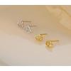 imageMinimalist Closer Hearts Sterling Silver Earrings for Women Girls Tiny Small Hollow Love Hearted Stud Cartilage Tragus Post Pin Hypoallergenic Pierced Ear Jewelry Birthday Holiday Valentine GiftsGoldTone