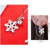 imageSnowflake Double Piercing Tassel Chain Drop Dangle Crystal Ball Bead Stud Earrings for Women S925 Sterling Silver CZ 2 Hole Tragus Post Pin Jewerly Cute Dainty Christmas Winter Party