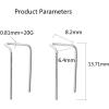 imageTiny Double Piercing Earrings for Women S925 Sterling Silver Minimalist Bar Threader Stud Safety Pin 2 Hole Earlobe Hook Fashion Hypoallergenic Geometric Lightweight Jewelry