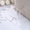 imageTiny Double Piercing Earrings for Women S925 Sterling Silver Minimalist Bar Threader Stud Safety Pin 2 Hole Earlobe Hook Fashion Hypoallergenic Geometric Lightweight Jewelry