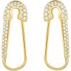 imageCZ Safety Pin Cartilage Sterling Silver Hoop Earrings for Women Girls Dainty Cubic Zirconia Dangle Drop Hypoallergenic Stud Post Crystal Huggie Fashion Hoops Jewelry 20mm Gold Tone