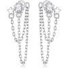 imageCute Stars Tassel Earrings 925 Sterling Silver Chain Dangle Drop Earring for Women Girls Hypoallergenic Cubic Zirconia Shooting Star Studs Fashion Exquisite Lightweight Jewelry Gifts Christmas Birthday