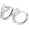 imageDainty CZ Love Heart Cartilage Tiny Hoop Earrings for Women Girls Sterling Silver Hypoallergenic Huggie Hoops Cute Birthday Christmas Valentine Jewelry