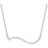 imageDtja Crystal Ocean Wave Necklace for Women 925 Silver Plated Minimalist Curved Line Pendant Choker Chain Adjustable 18quot Sea Beach Summer Wedding Birthday Jewelry for Surfer Lover