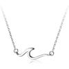 imageDtja Ocean Wave Necklace for Women 925 Sterling Silver 18K White Gold Plated Minimalist Line Pendant Choker Necklace Adjustable Chain 18quot Sea Beach Summer Jewelry for Surfer Lover