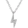 imageDtja Tiny Lightning Bolt Crystal Necklace for Women S925 Sterling Silver Minimalist Personalized Little Small Pendant Choker Necklaces Link Chain 18 inches Delicate Fashion Gifts
