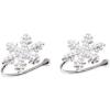 imageHuggie CZ Snowflake Cuff Wrap Cartilage Earrings for Women S925 Sterling Silver Charm Austrian Crystal Clear Diamond Hoop Clip on Non Piercing Winter Jewelry Fashion Wedding Christmas