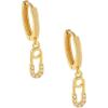 imageMini Safety Pin Dangle Small Sleeper Hoop Earrings for Women Girls S925 Sterling Silver with Charms Cubic Zirconia Cute Pendant Drop Huggie Hoops Cartilage Hypoallergenic Danity Jewelry Gold Plated