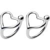 imageMinimalist Love Bead Cuff Open Hoop Clip on Earrings for Women 925 Sterling Silver SilverToned Small Heart Cute Cartilage Climber for Non Upper Ear Huggie Gifts