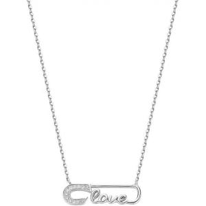 imageCrystal Paperclip Love Pendant Necklace for Women Dainty CZ Letter Clip Charms Adjustable Choker Chain Fashion Anniversary Wedding Holiday Jewelry Gift