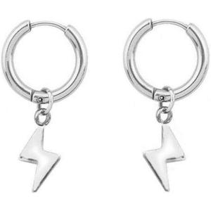 imageCute Lightning Bolt Dangle Hoop Earrings for Women Girls 925 Sterling Silver with Charms Small Cartilage Huggie Hoops Drop Cuff Clip Earring Punk Dainty Fashion Jewelry Gifts for Best Friend