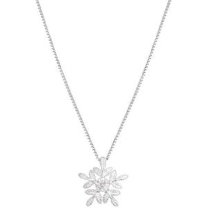 imageDtja Crystal Snowflake Necklace for Women S925 Sterling Silver SilverToned Charm Cubic Zirconia Cute Winter Flower Pendant Choker Adjustable Box Chain 18 Inch Delicate Wedding Christmas