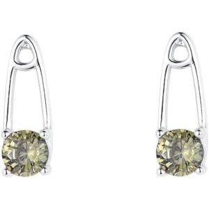 imageGreen CZ Safety Pin Earrings 925 Sterling Silver Cute Small Olivine Stud Cartilage Earring for Women Hypoallergenic Post Tragus Fashion Unique Crystal Jewelry Dainty Gifts Birthday Anniversary