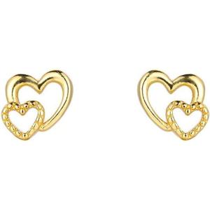 imageMinimalist Closer Hearts Sterling Silver Earrings for Women Girls Tiny Small Hollow Love Hearted Stud Cartilage Tragus Post Pin Hypoallergenic Pierced Ear Jewelry Birthday Holiday Valentine GiftsGoldTone