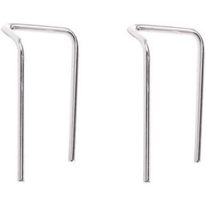 imageTiny Double Piercing Earrings for Women S925 Sterling Silver Minimalist Bar Threader Stud Safety Pin 2 Hole Earlobe Hook Fashion Hypoallergenic Geometric Lightweight Jewelry